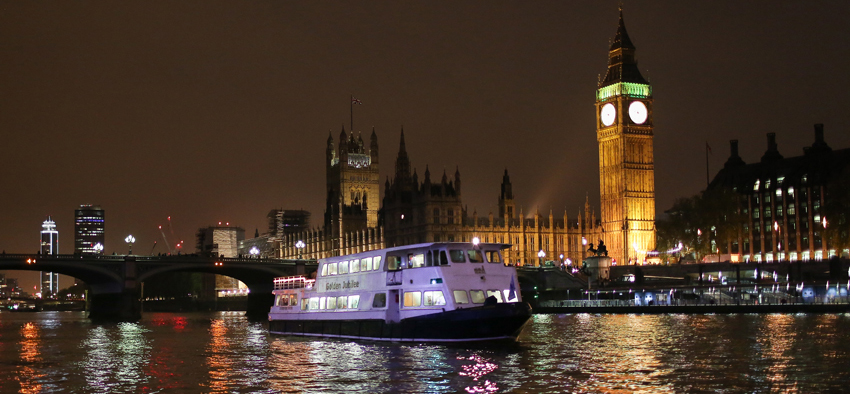 Enjoy New Years Eve on the river Thames onboard the Golden Jubilee